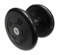 гантель неразборная mb barbell с вращающейся хромированной ручкой 6 кг. черная
