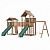 детский городок jungle gym jungle palace + jungle cottage + bridge link (жесткий мост) + swing + roc